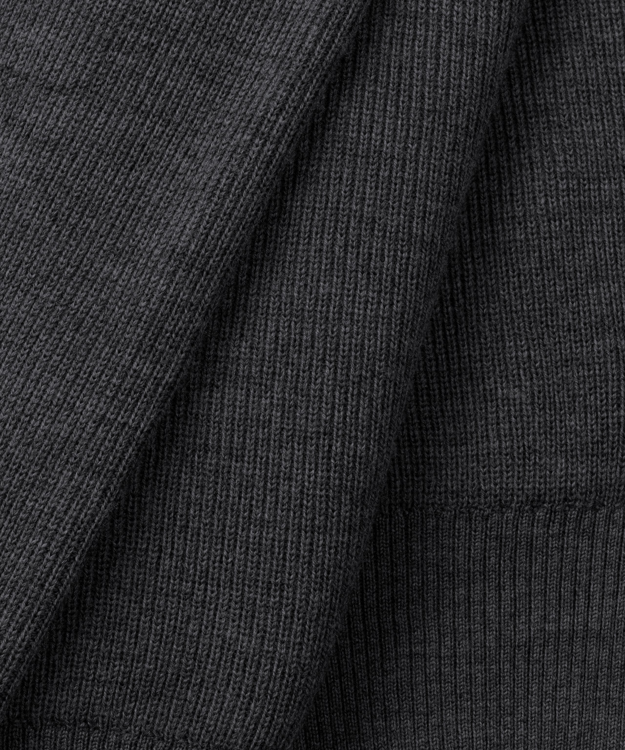 Ribbed Wool Zipped Hoodie: Cosmo Grey