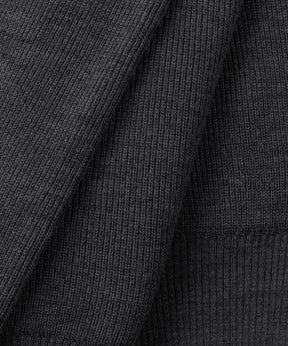 Ribbed Wool Zipped Hoodie: Cosmo Grey