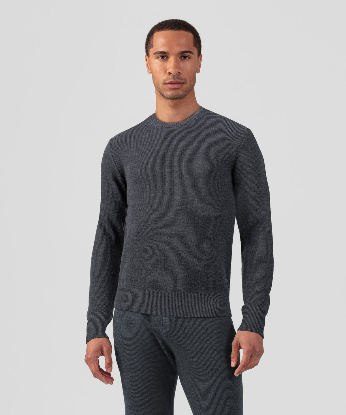 Ribbed Wool Sweater: Cosmo Grey