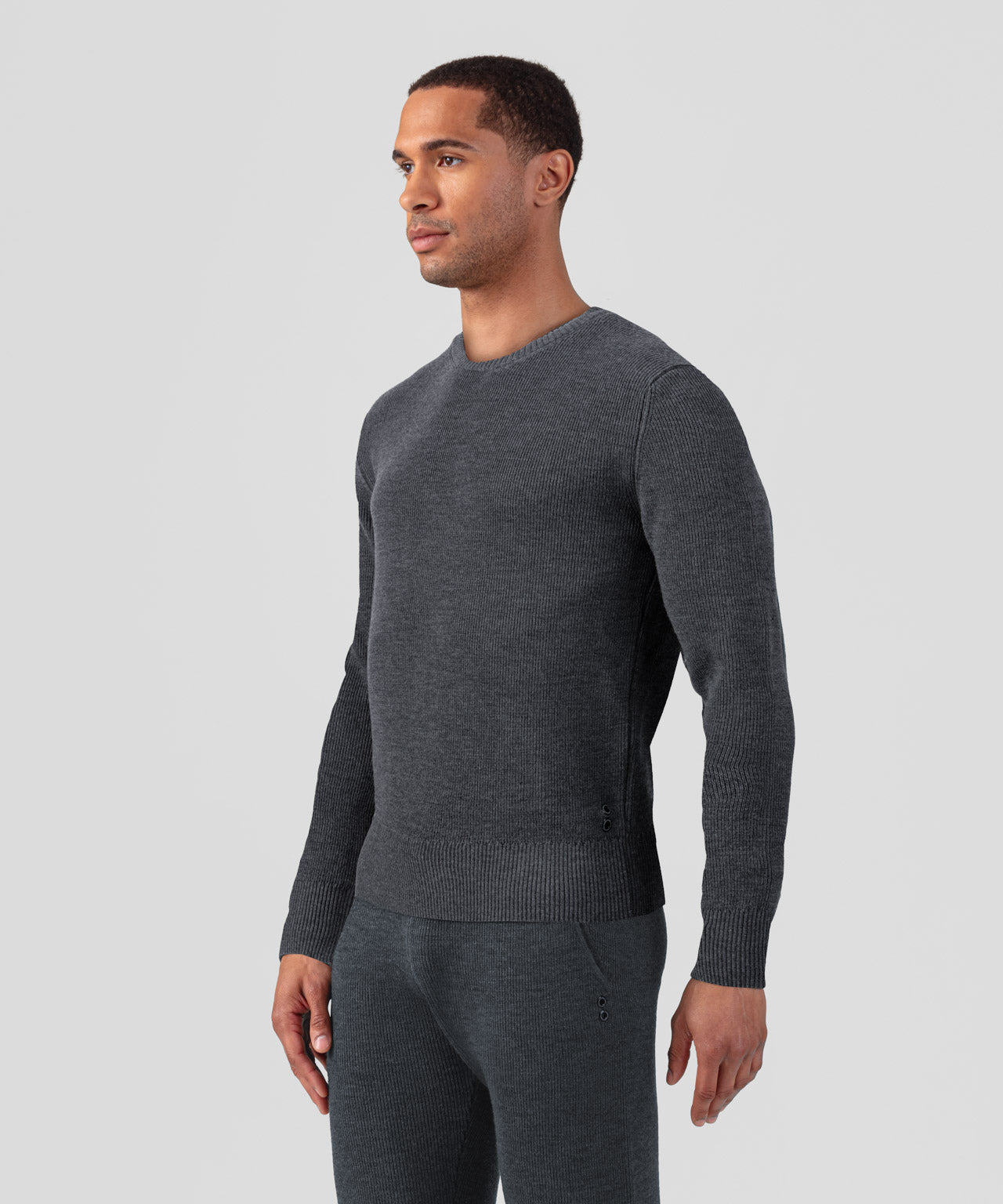 Ribbed Wool Sweater: Cosmo Grey