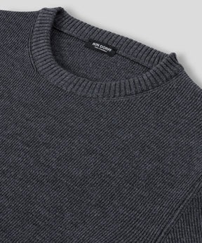 Ribbed Wool Sweater: Cosmo Grey