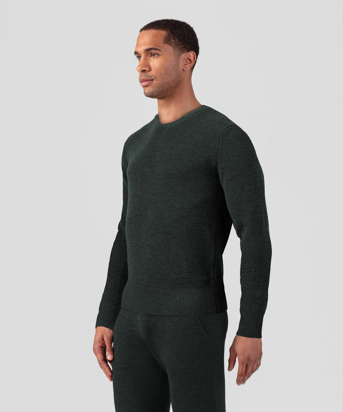 Pull en laine côtelé: Kaki foncé