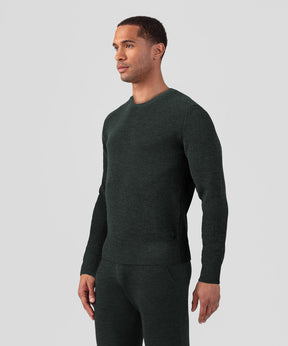 Pull en laine côtelé: Kaki foncé