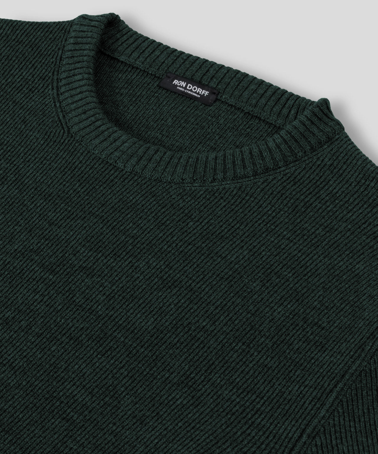 Gerippter Wollpullover: Dunkles Khaki