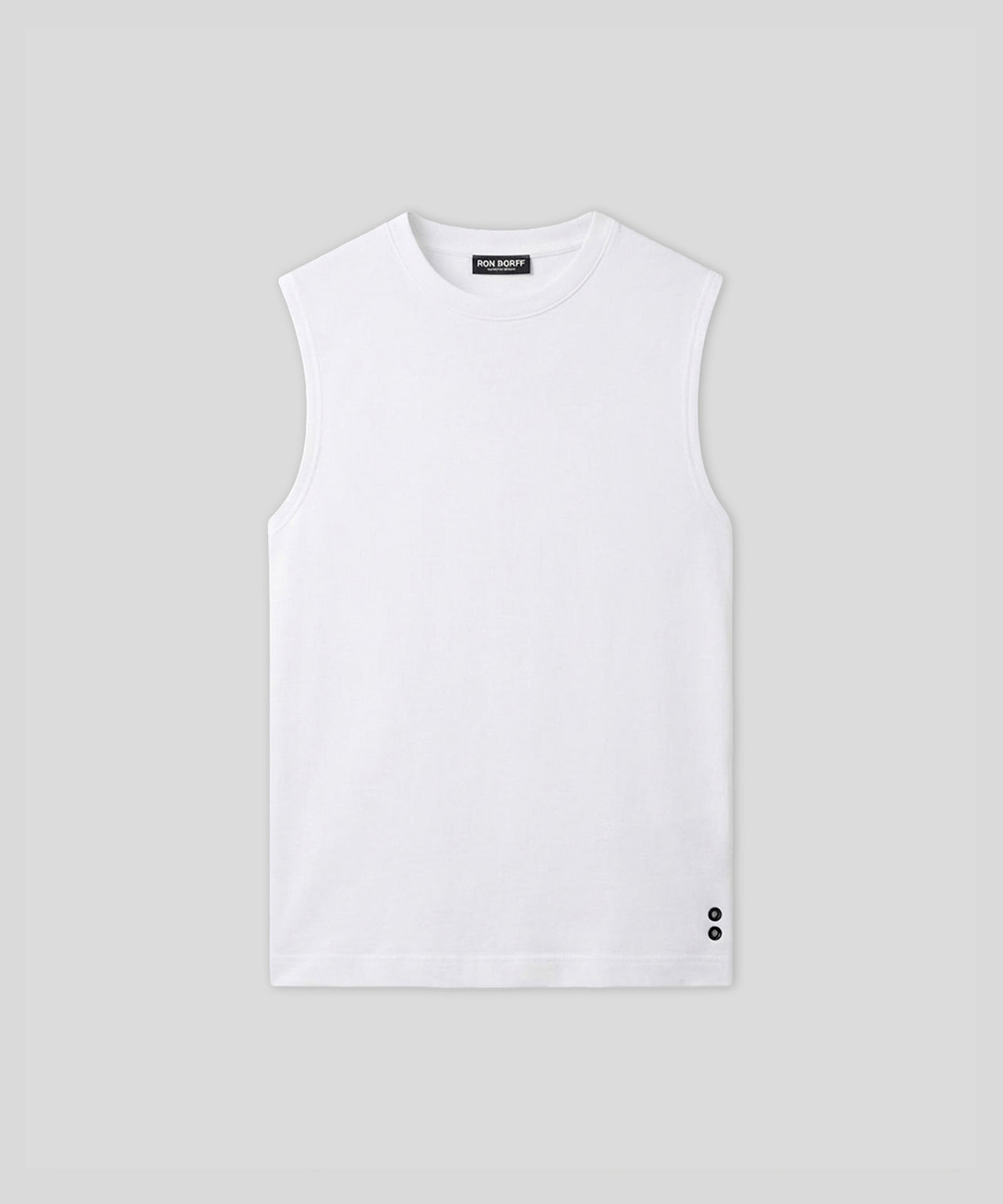 Sweatshirt sans manches en coton léger: Blanc
