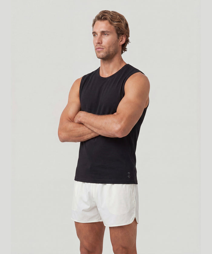 T-shirt sans manches en mesh : Noir