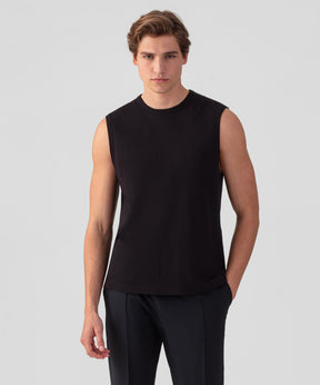 Mesh Sleeveless T-Shirt: Black