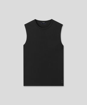 Mesh Sleeveless T-Shirt: Black