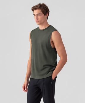 Mesh Sleeveless T-Shirt: Dark Khaki