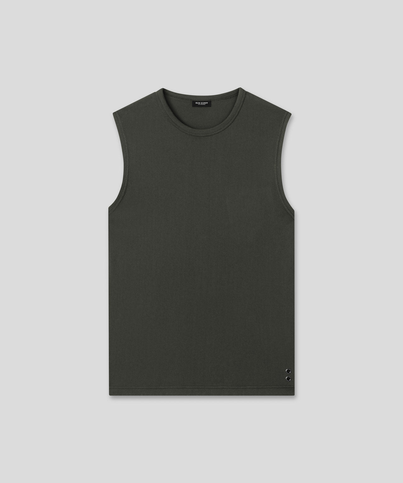 T-shirt sans manches en mesh: Kaki foncé