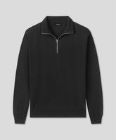 Cotton Silk RD Polo Long Sleeve: Black