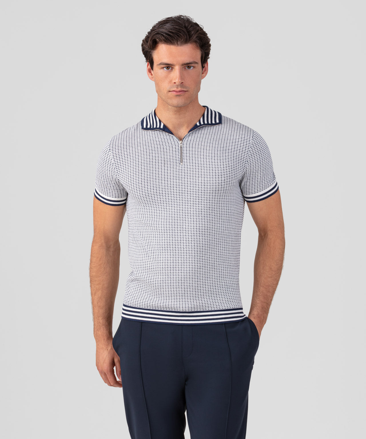 Cotton-Silk Nordic Polo: Off White