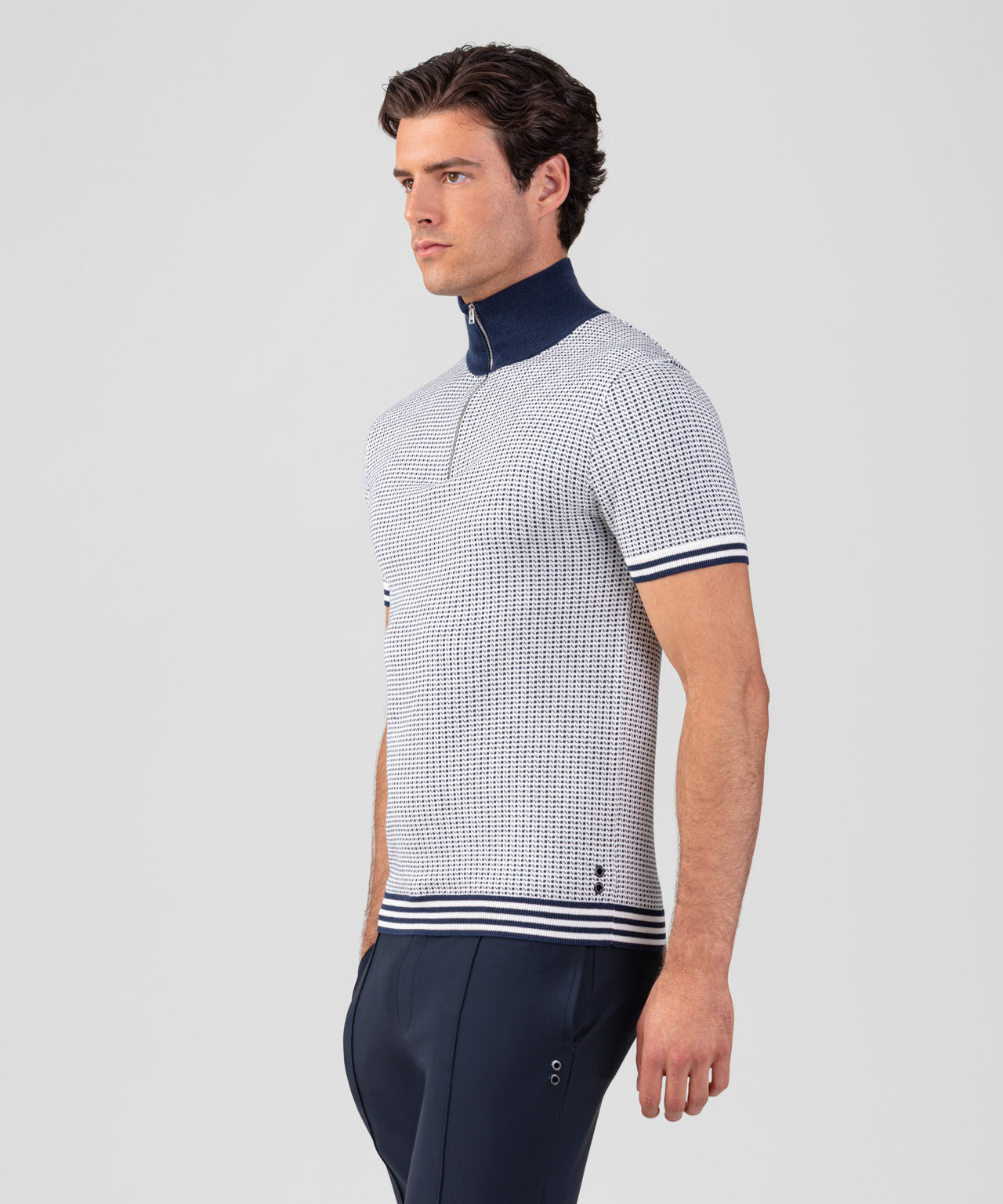 Cotton-Silk Nordic Polo: Off White