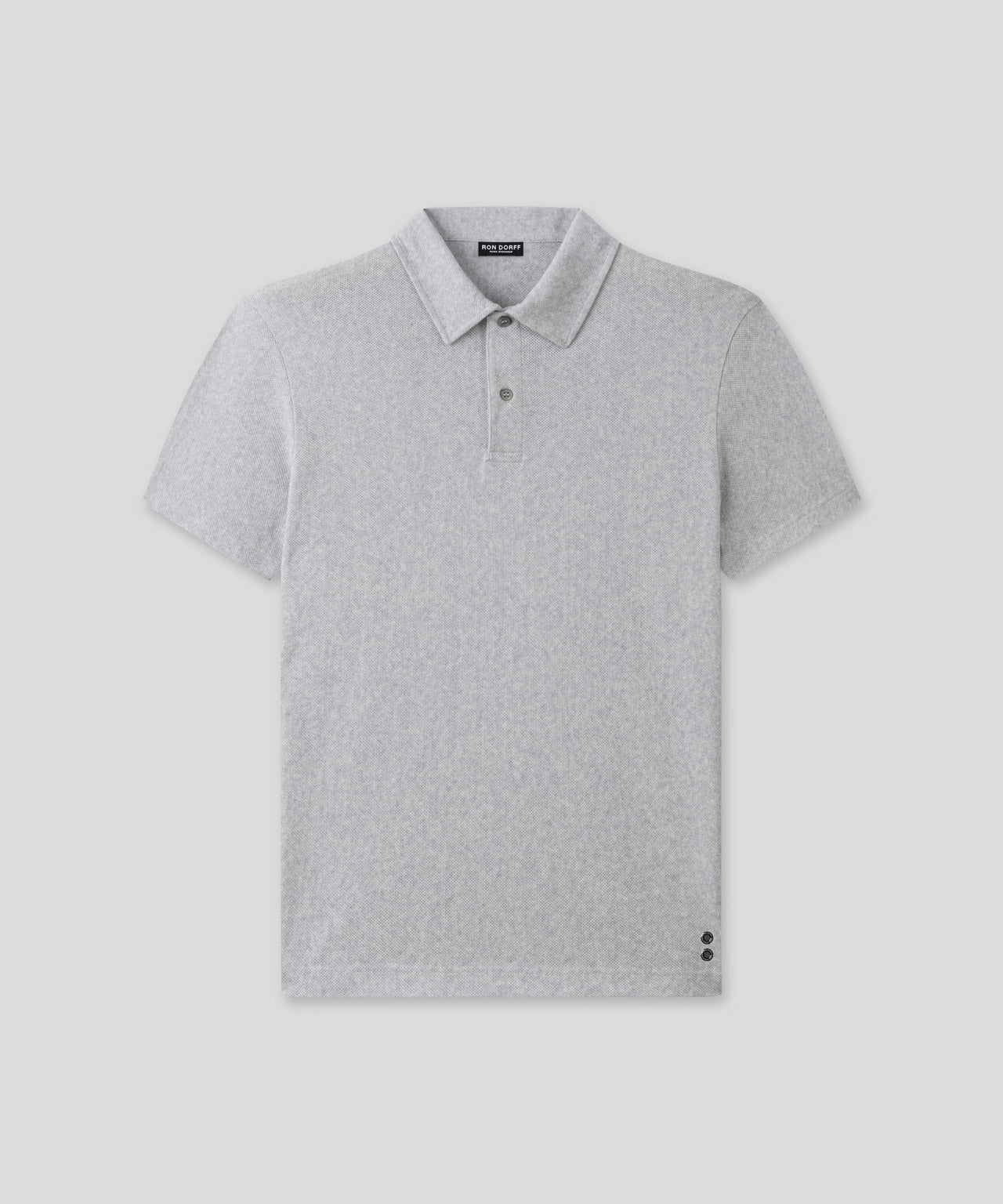 Cotton Mesh RD Polo: Grey Melange