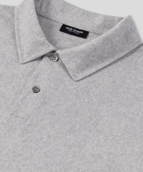 Cotton Mesh RD Polo: Grey Melange
