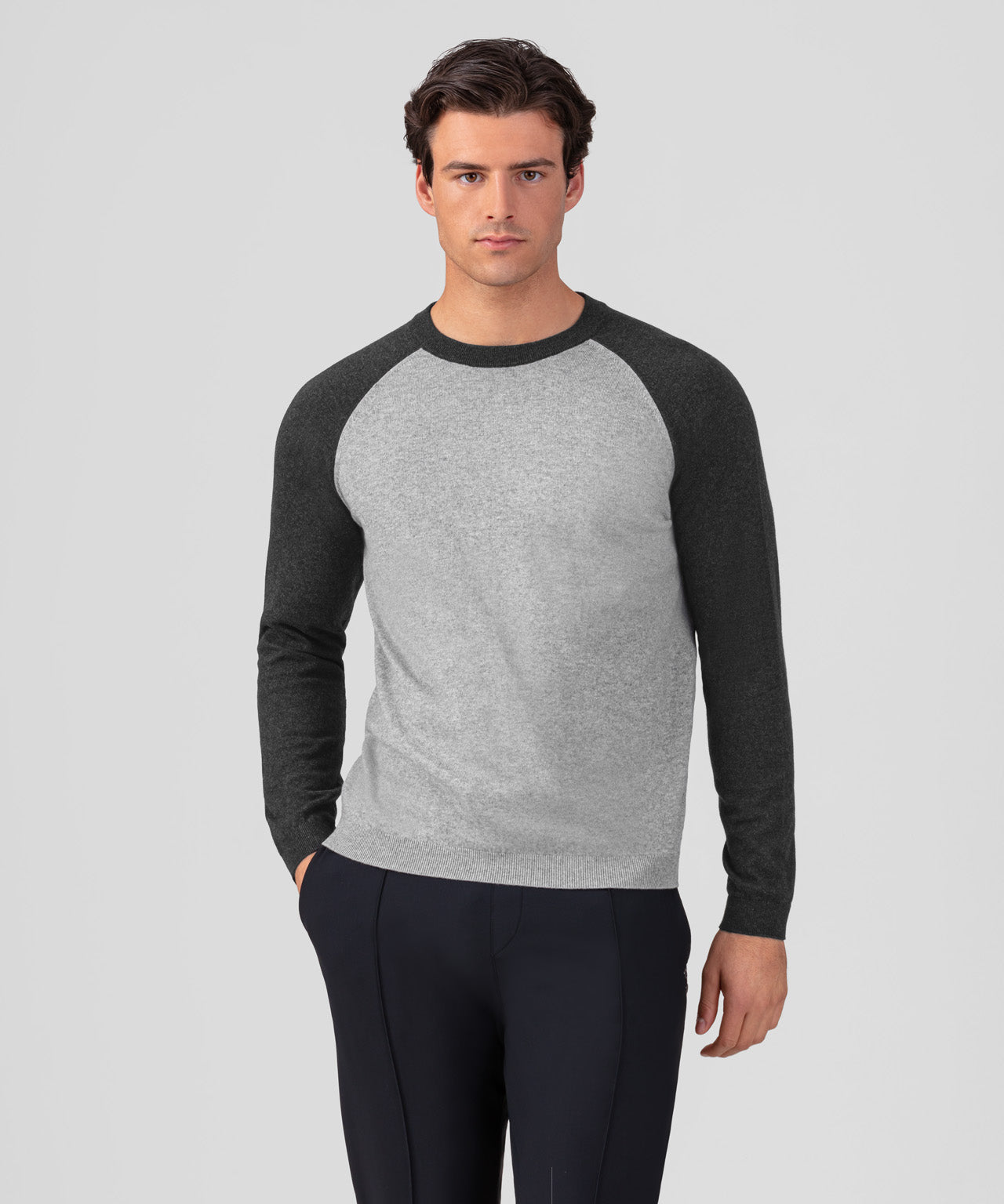 Cotton Wool Knitted Long Sleeved T-Shirt: Dark Grey