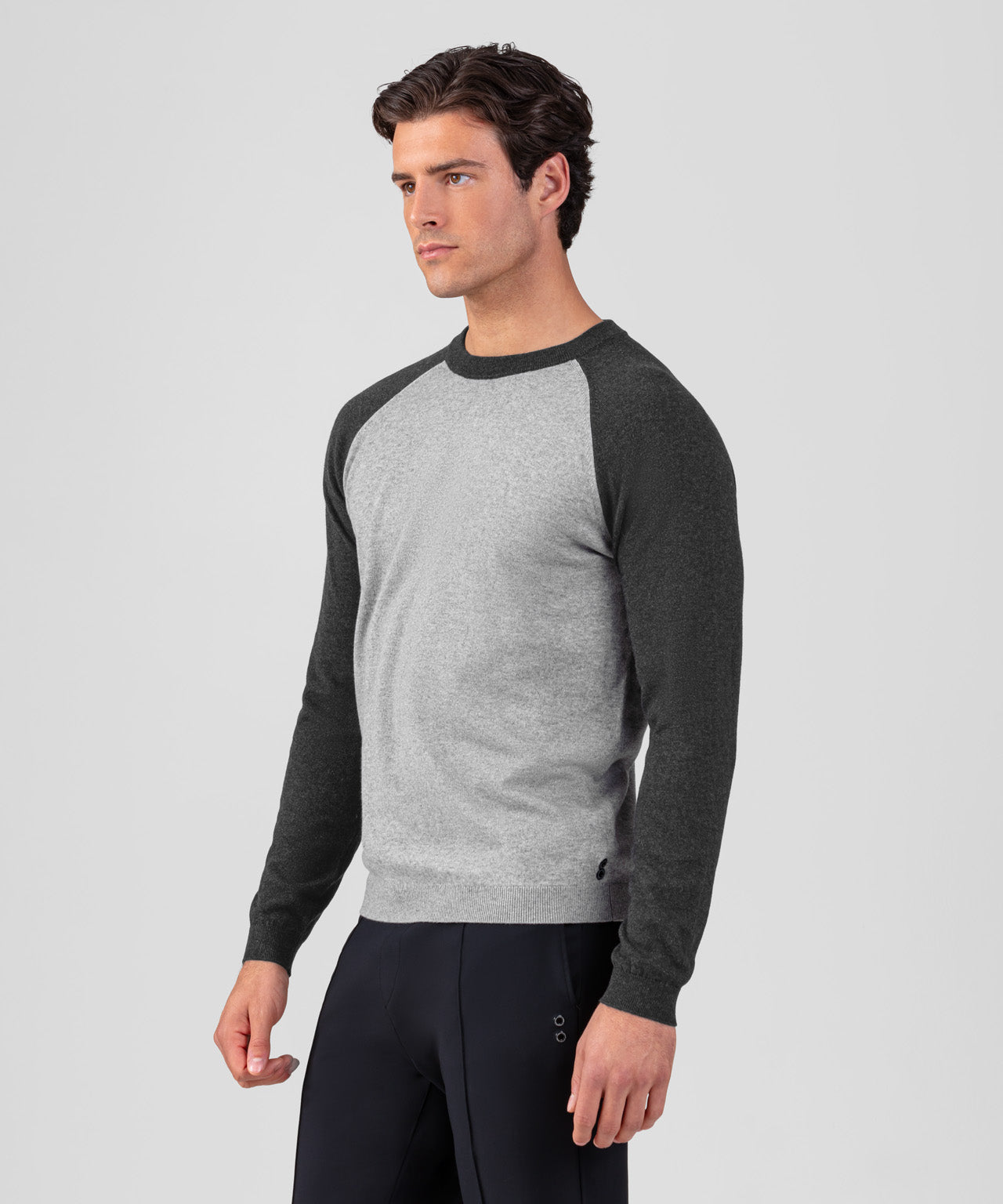 Cotton Wool Knitted Long Sleeved T-Shirt: Dark Grey