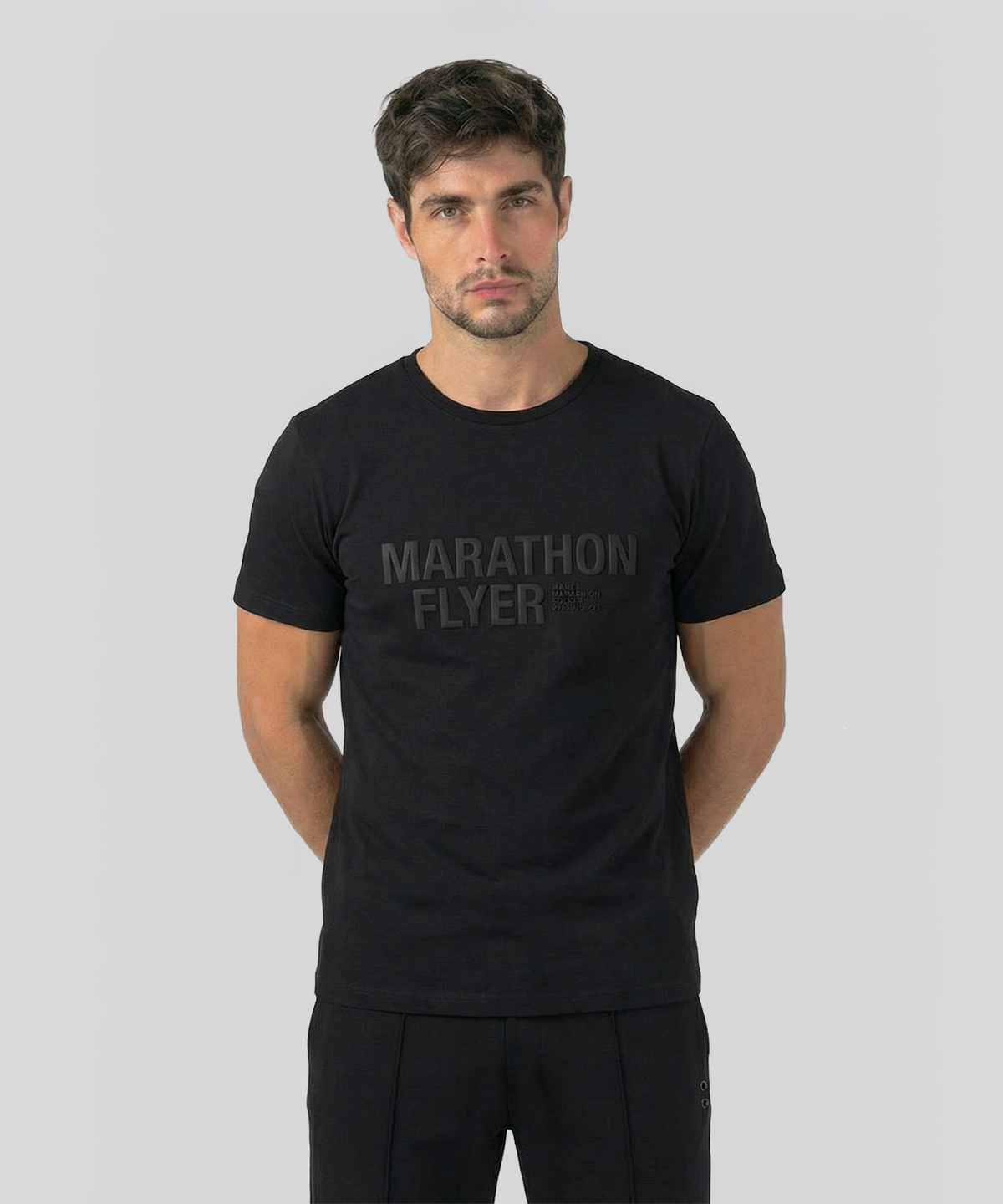T-shirt en coton bio "MARATHON FLYER": Noir
