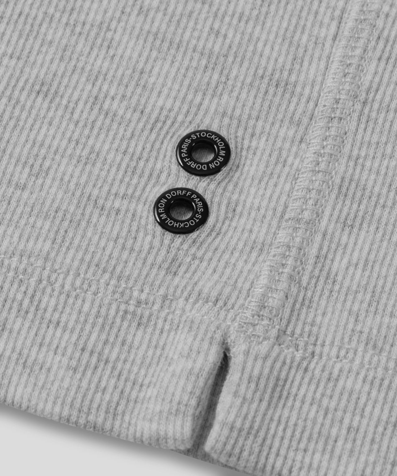 Army Ribbed Henley T-Shirt: Grey Melange