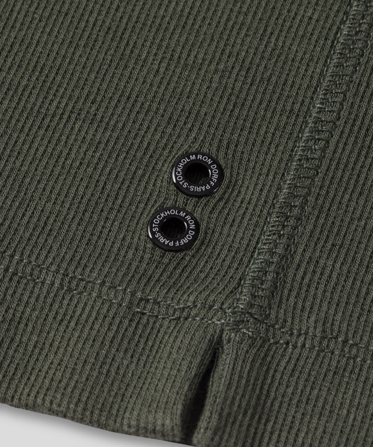 Geripptes Henley-T-Shirt Army: Militärgrün