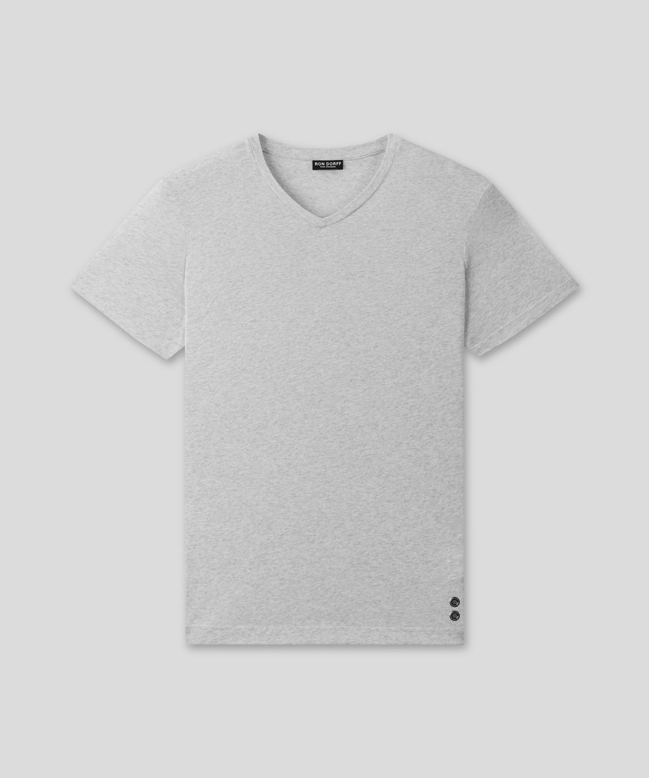 V-Ausschnitt T-Shirt Eyelet Edition: Grau Melange