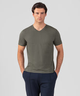 V Neck T-Shirt Eyelet Edition: Military Green