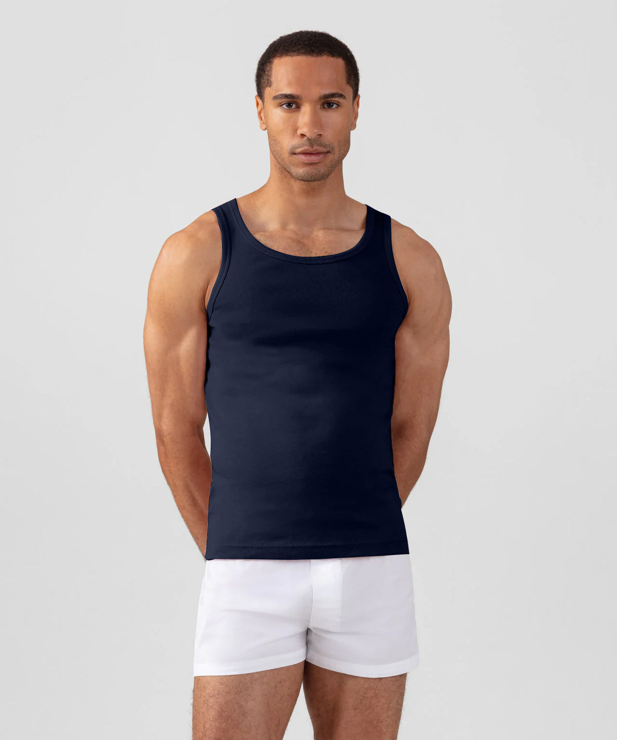 Ribbed Tank Top: Navy