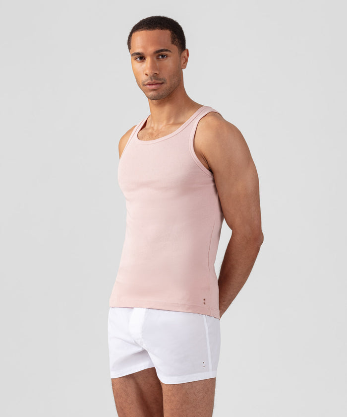 Débardeur côtelé: Rose aurore