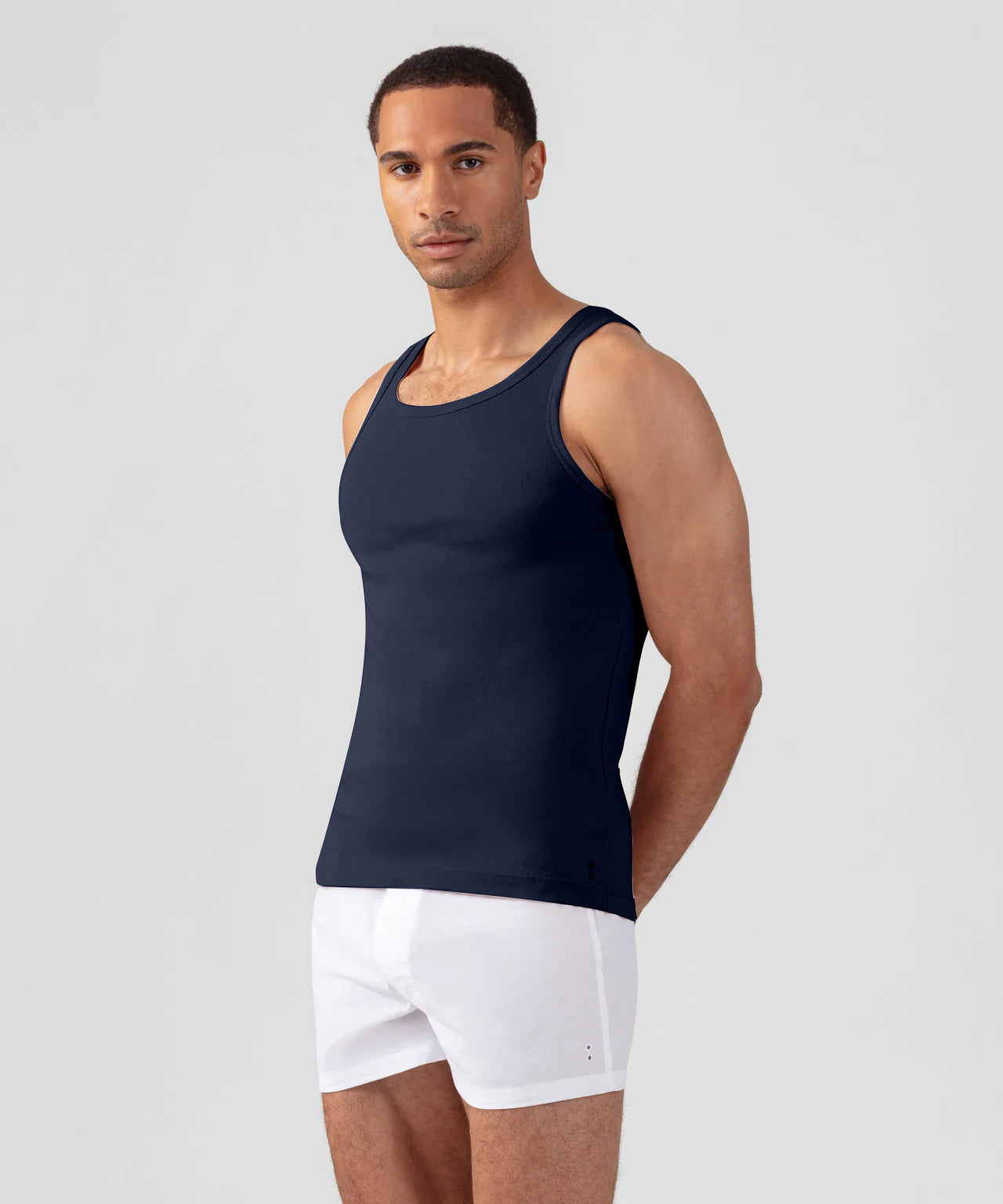 Débardeur côtelé: Bleu marine