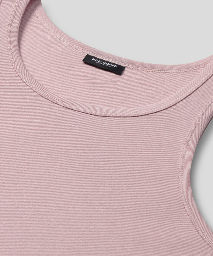 Débardeur côtelé: Rose aurore