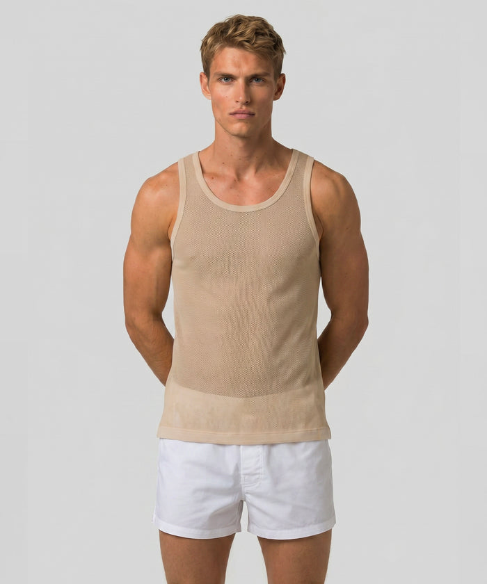 Débardeur en mesh: Nude