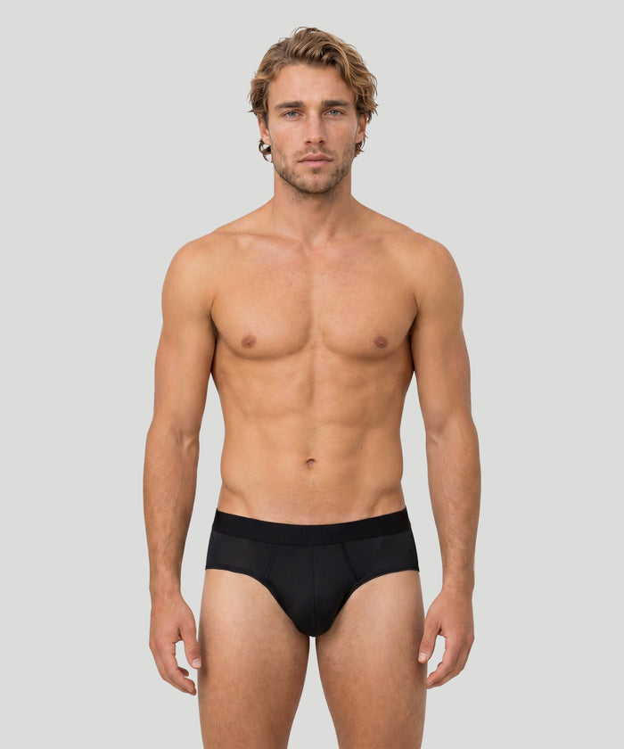 Sports Mesh Y-Front Briefs: Schwarz