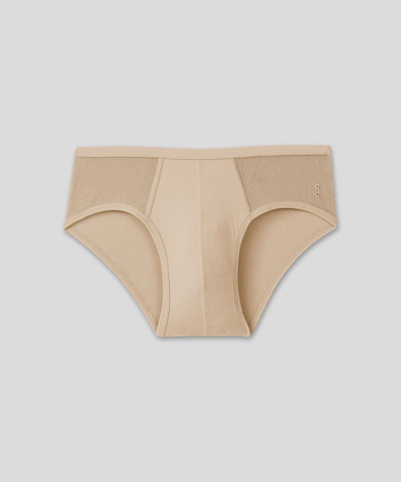Y-Front-Slips aus Mesh: Nude