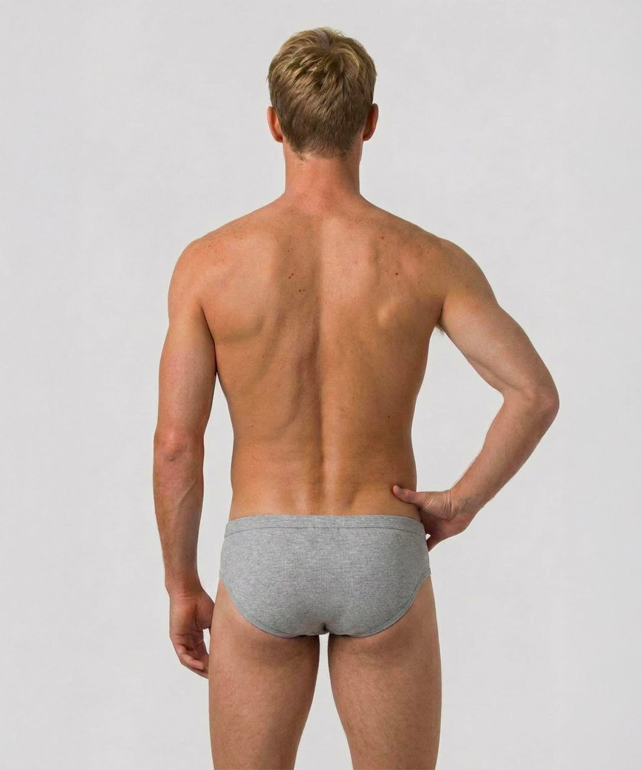 Slip Y-front Army Ribbed: Gris chiné