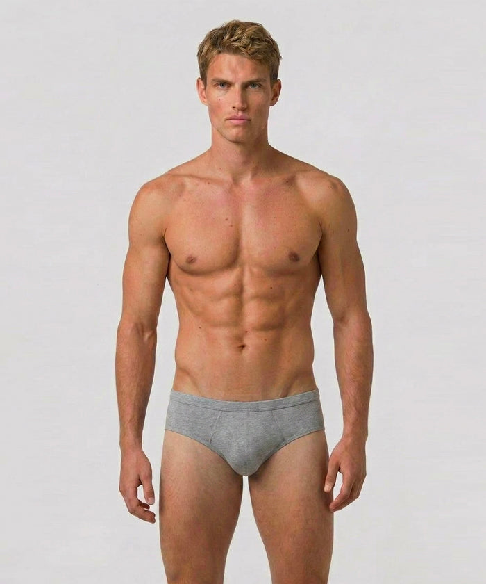Army Ribbed Y-Front Briefs: Grey Melange