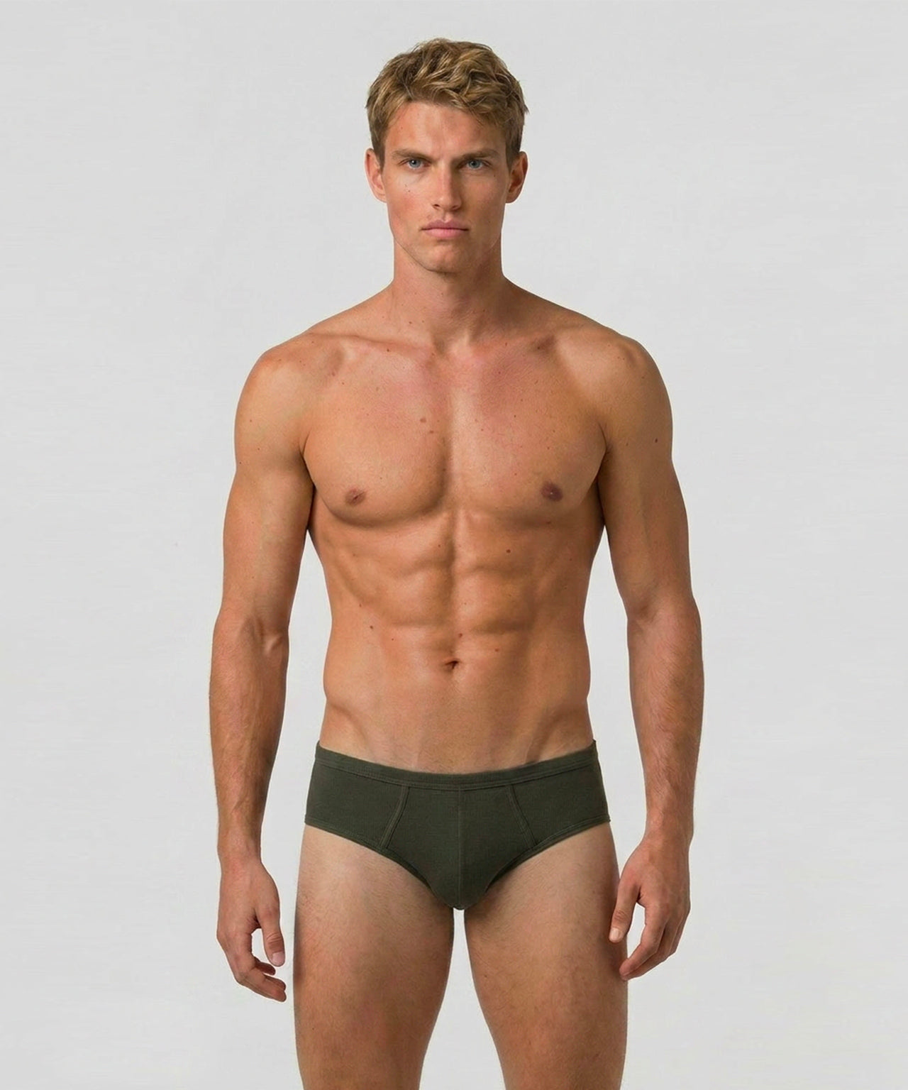 Slip Y-front Army Ribbed: Vert militaire