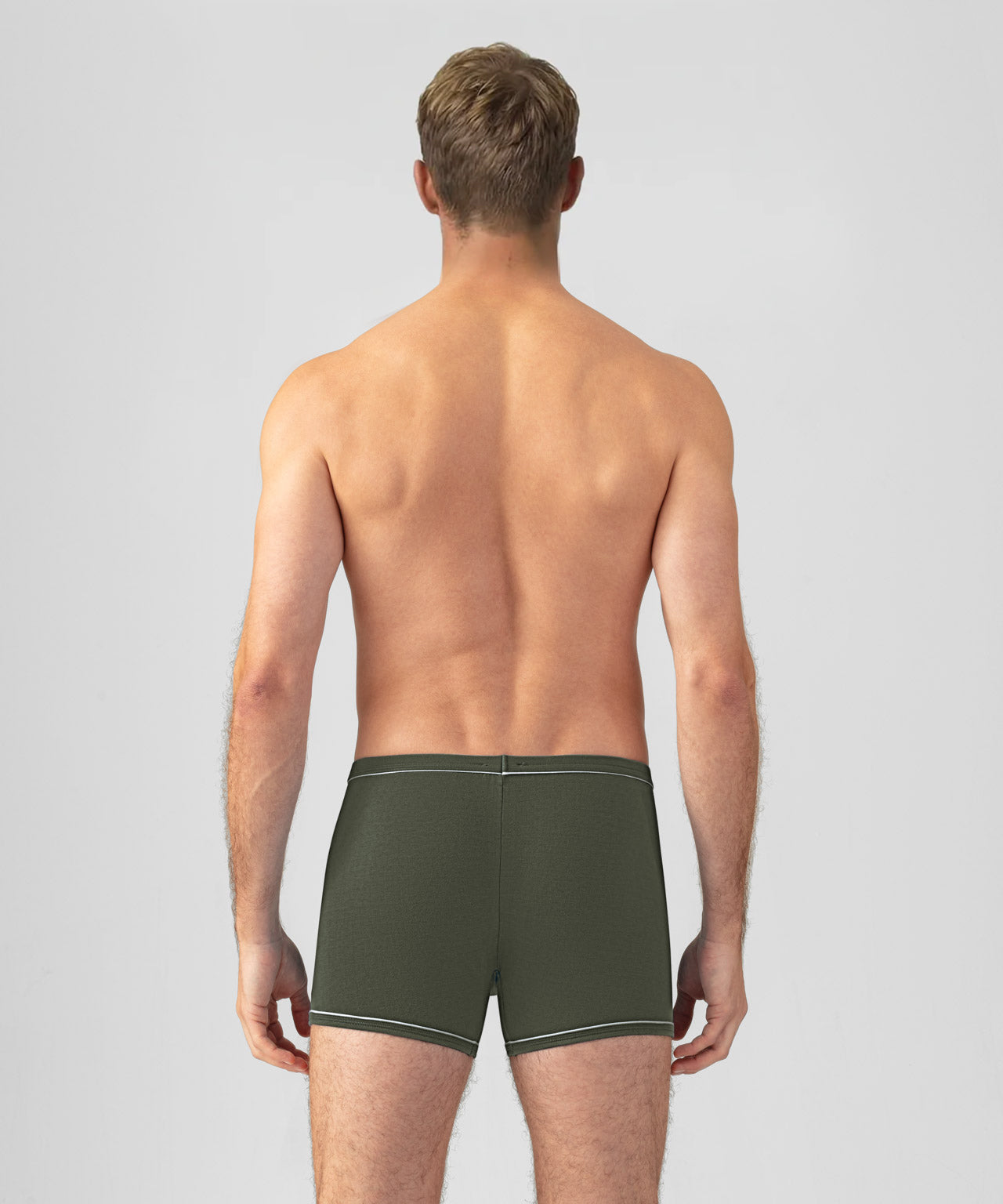 Boxer avec piping: Vert militaire
