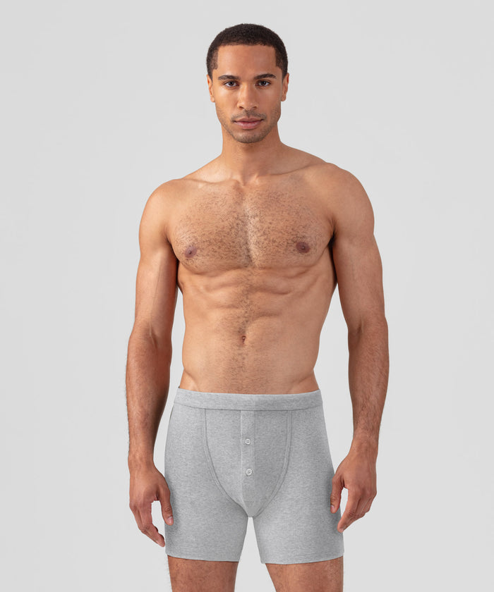 Caleçon Army Ribbed: Gris chiné