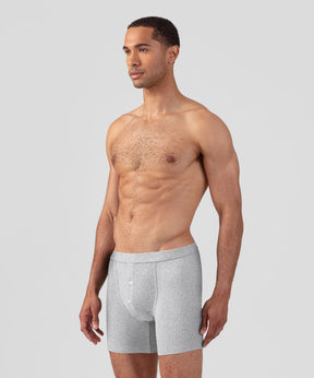 Army Ribbed Night Shorts: Grey Melange