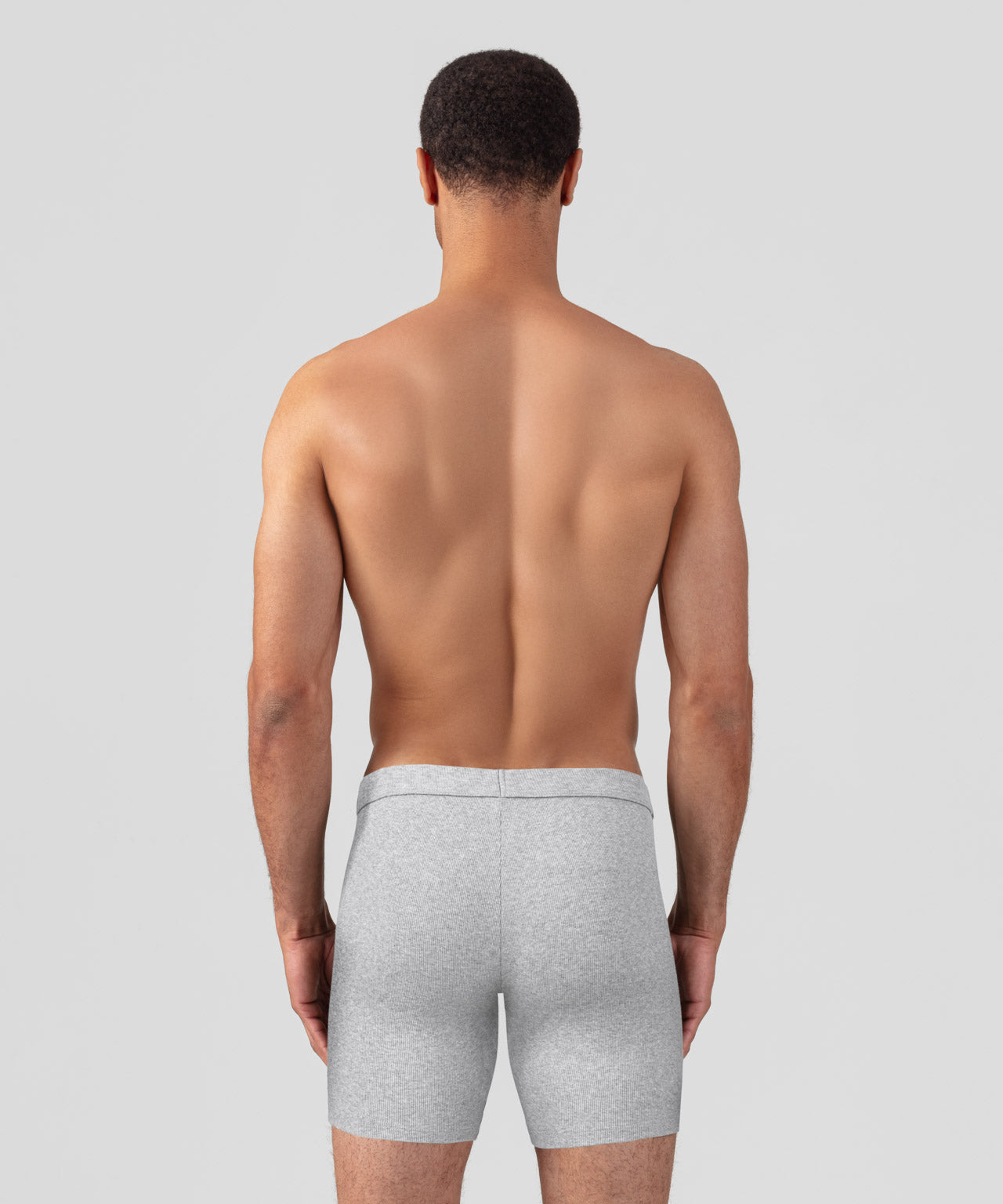 Army Ribbed Night Shorts: Grey Melange