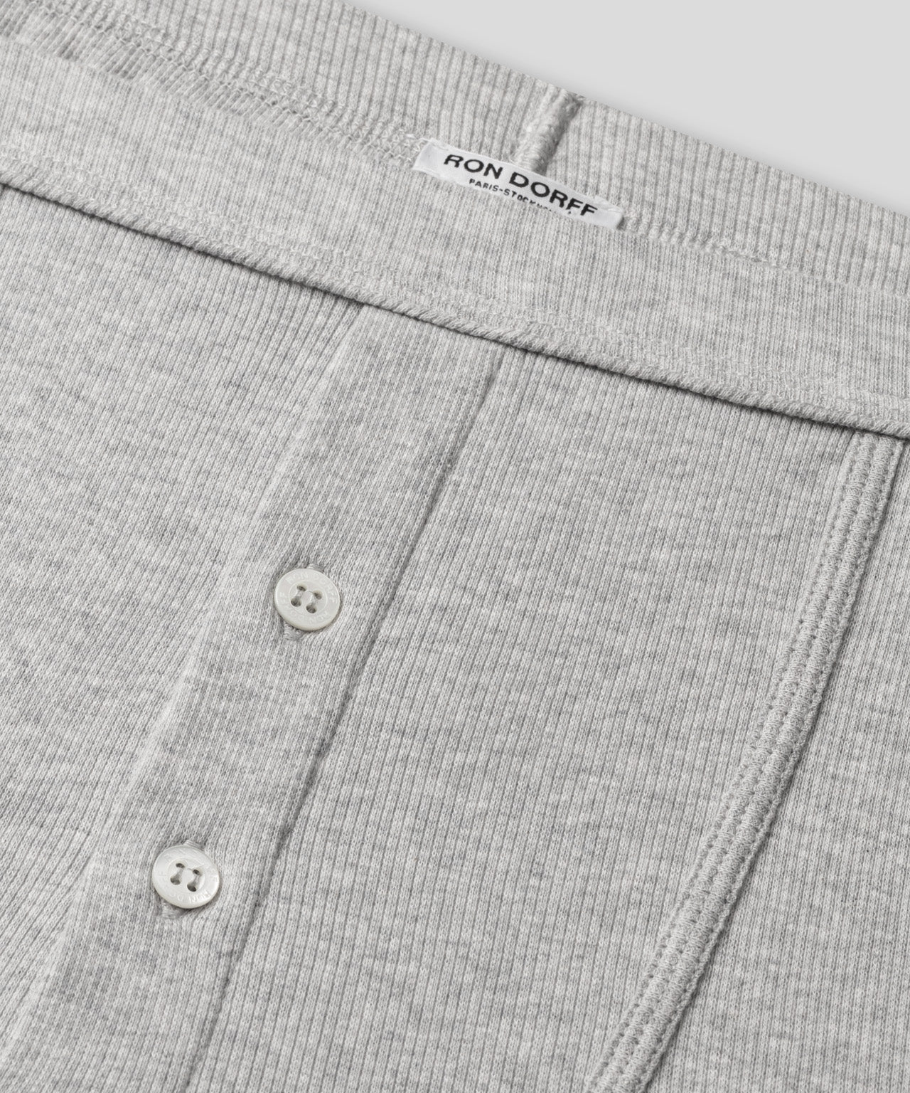 Army Ribbed Night Shorts: Grey Melange