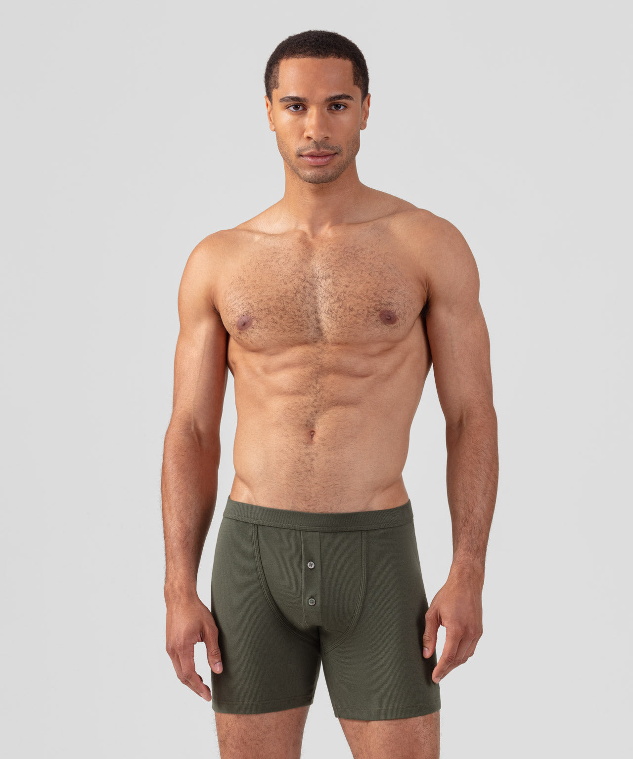 Army Ribbed Night Shorts: Military Green