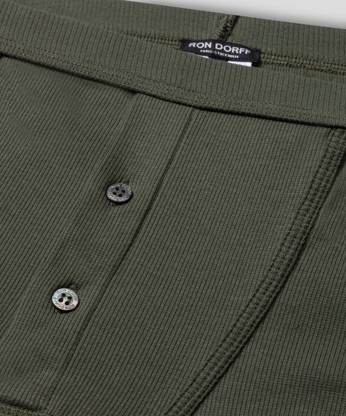 Caleçon Army Ribbed: Vert militaire