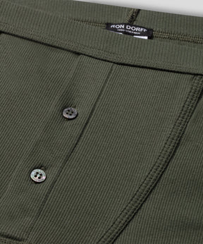 Army Ribbed Night Shorts: Military Green