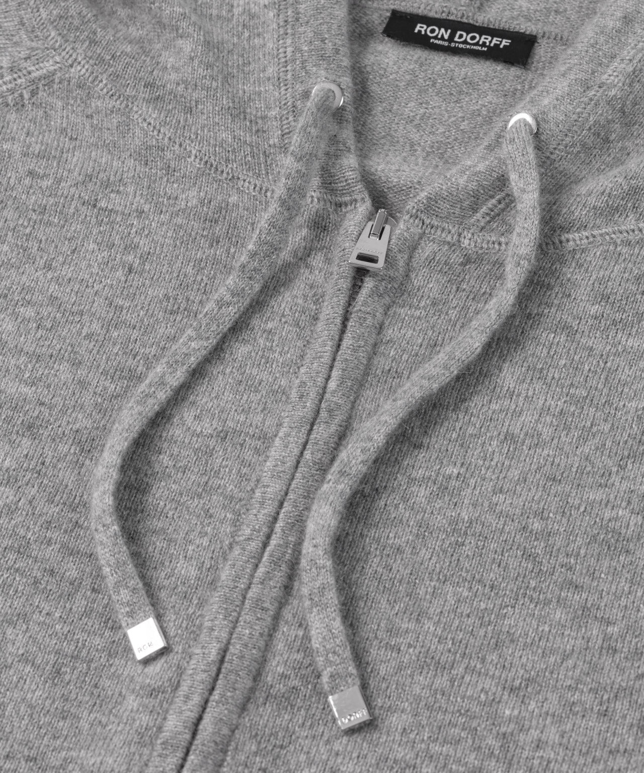 Cashmere Zipped Hoodie: Grey Melange