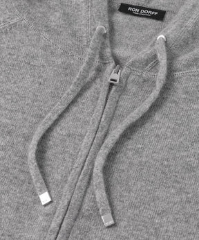 Cashmere Zipped Hoodie: Grey Melange
