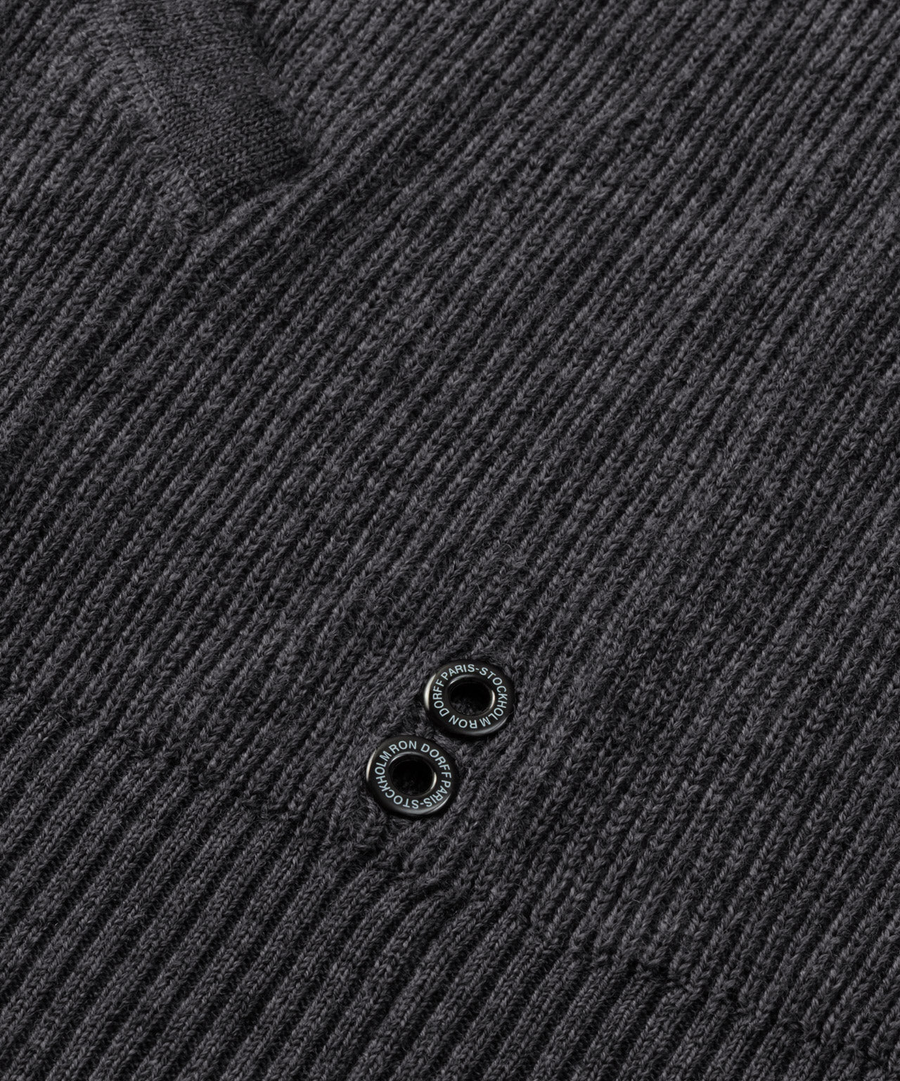 Ribbed Wool Zipped Hoodie: Cosmo Grey