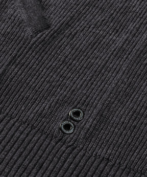 Ribbed Wool Zipped Hoodie: Cosmo Grey