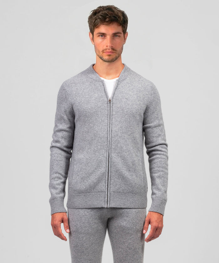 Veste de tennis en cachemire: Gris chiné
