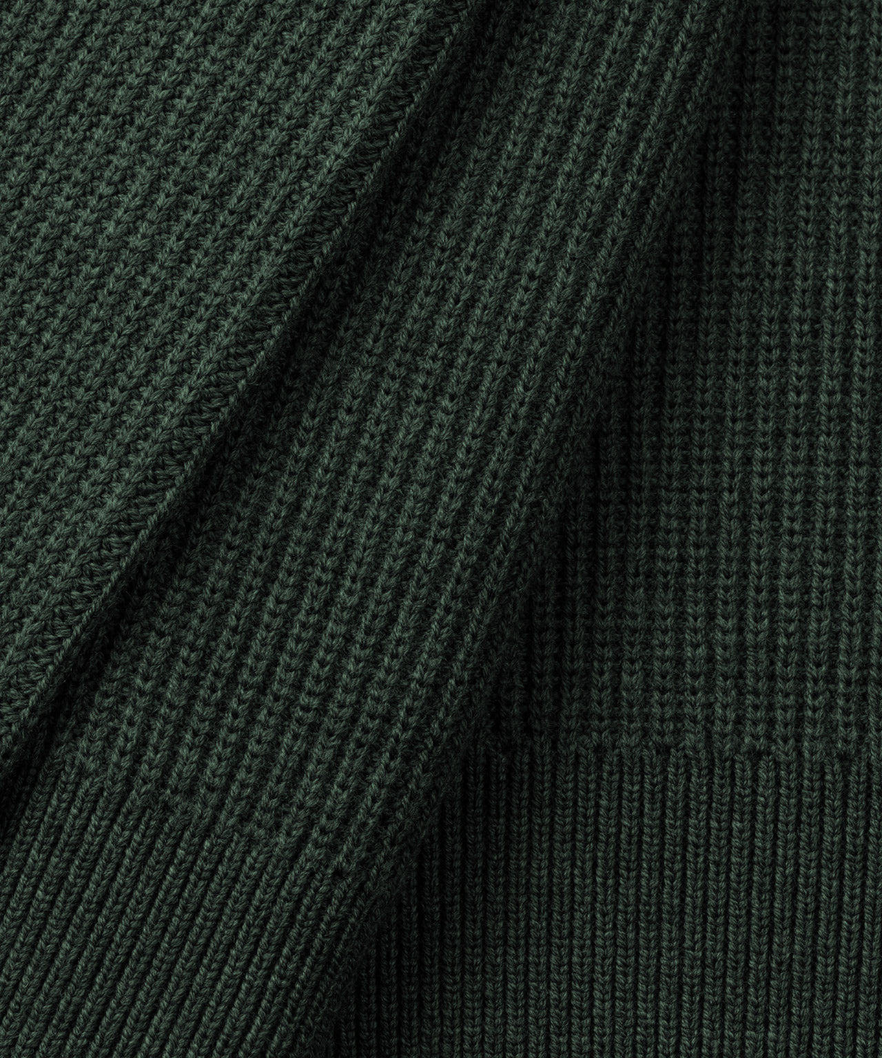 Pull en laine côtelée avec demi col zippé: Kaki foncé